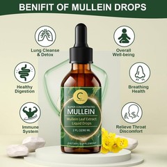 Natural Elderberry & Mullein Leaf Drops – Powerful Lung Cleanse Tincture 2 FL OZ