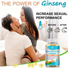 Korean Red Panax Ginseng 120 Capsules – 1600mg Extra Strength NON-GMO No Fillers