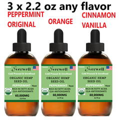 USDA Organic Hemp Oil: Stress,Pain,Sleep,Anxiety,Muscle-Relax / 6.6oz or 4oz