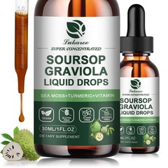 2 Pack Soursop Graviola Leaf Extract Drops & Pure Sea Moss for Immunity, Gut Hea
