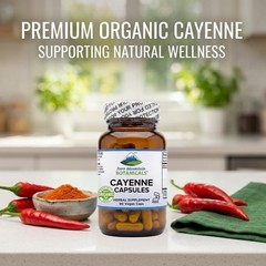 Pure Mountain Cayenne Pepper Capsules Organic Cayenne Supplement with Capsaicin