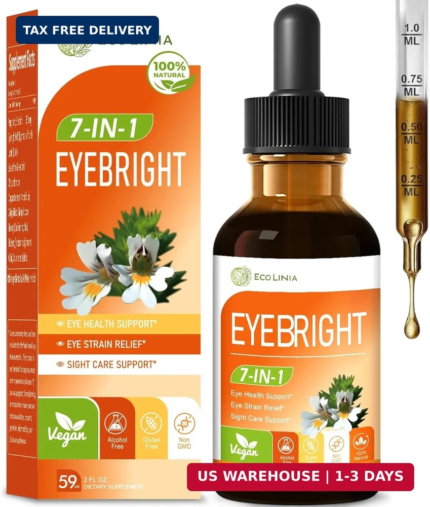 Eye Health Drop w/Eyebright Herb (Euphrasia Officinalis), Vision & Eye Support S