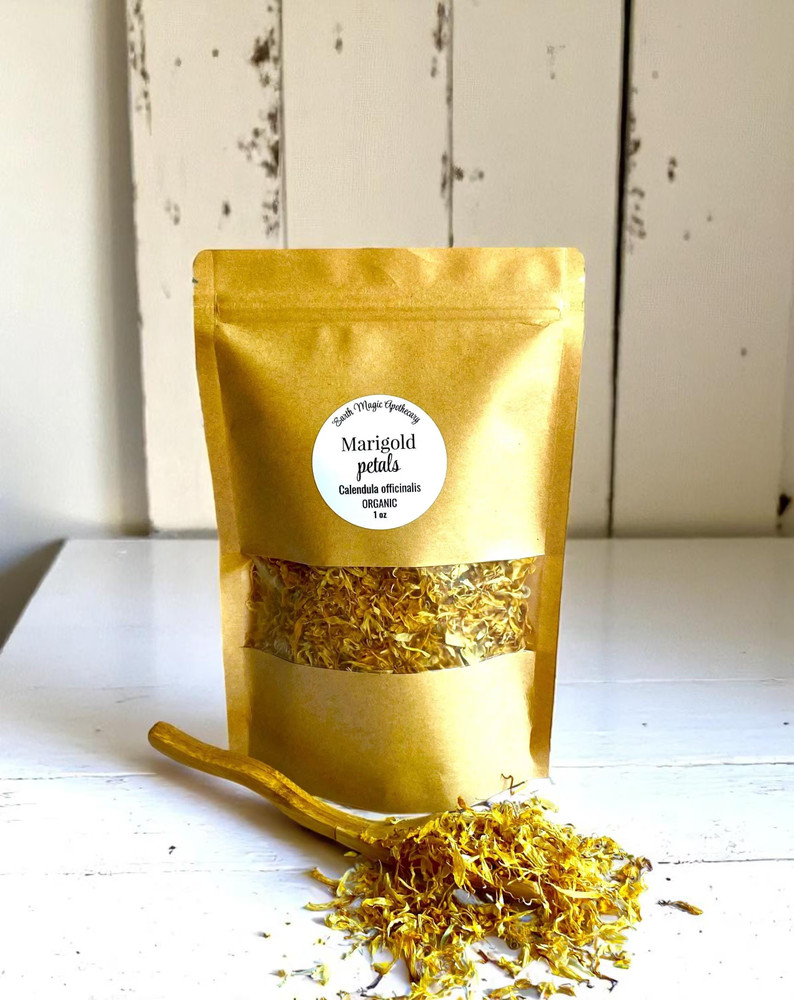 Organic Calendula Flower Petals Herbal Tea, Aromatherapy, 1/2oz, 1oz, 2oz, 4oz