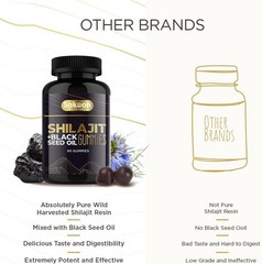 Pure Shilajit Gummies with Black Seed Oil – Energy Boost, Immune Support – 60Pcs