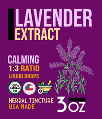 Lavender Extract – Lavender Flower Tincture – Calm Relax Sleep & Culinary – USA