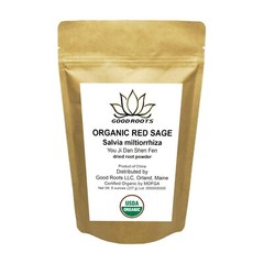 Red Sage Root Powder Organic Dan Shen Salvia miltiorrhiza 1/2 Pound 8 oz