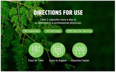 Moringa Oleifera Leaf & Seed Powder 80:20 – 180 Capsules, 1000mg (2 Packs)