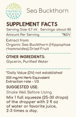 HerbEra Sea Buckthorn Alcohol-FREE Tincture,Organic (Hippophae rhamnoides)