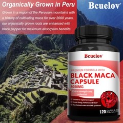 Black Maca Capsules 8050 mg 120 Caps With L-Arginine Ginseng Blend Black Pepper