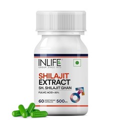 INLIFE Pure Shilajit Extract Supplement for Men Strength and Stamina 500mg – 60N