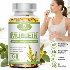 Mullein Leaf 1500mg 60 Capsules Respiratory Wellness Supplement