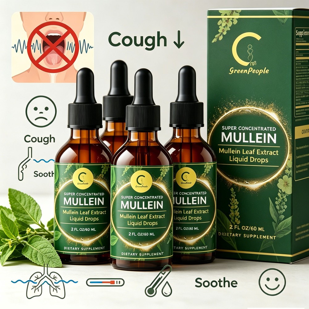 4 PACK Mullein Drops for Lungs, Detox and Cleanse Mullein Extract Supplement