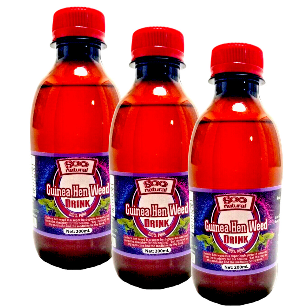 100% pure Guinea hen weed drink : product of Jamaica – 200 ml each, 3 pack