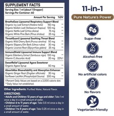 Family-Friendly 11 Herb Mullein Drops for Comprehensive Lung Support – 2 Fl Oz