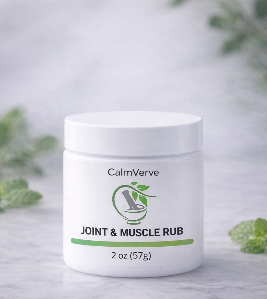 Organic Joint and Muscle Rub Balm | Herbal Massage Comfort | Essential Oil Blend