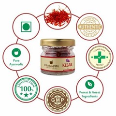 5 x UPAKARMA Pure, Natural A++ Grade Kashmiri Kesar / Saffron Threads 1 Gram