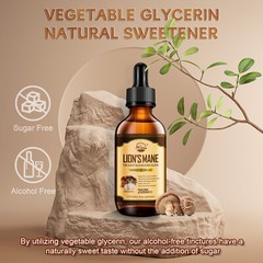 Lions Mane plus Mushroom Extract Non Gmo Tincture Liquid Herbal Drops 2 Fl Oz