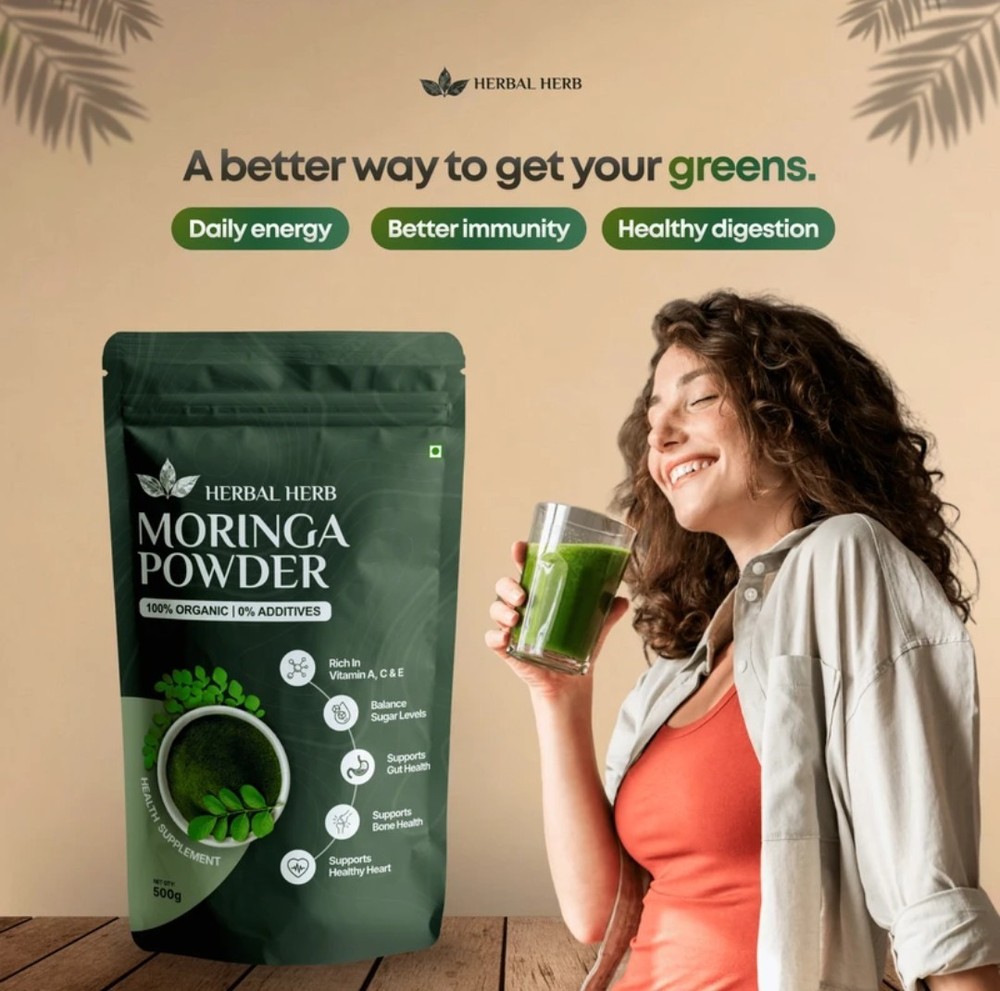 100% Pure Moringa Oleifera Leaf Powder 500g | Natural Superfood | No Additives