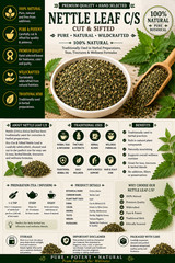 Nettle Leaf C/S Urtica dioica Cut & Sifted Premium Herbal Tea Leaf | Fresh | USA