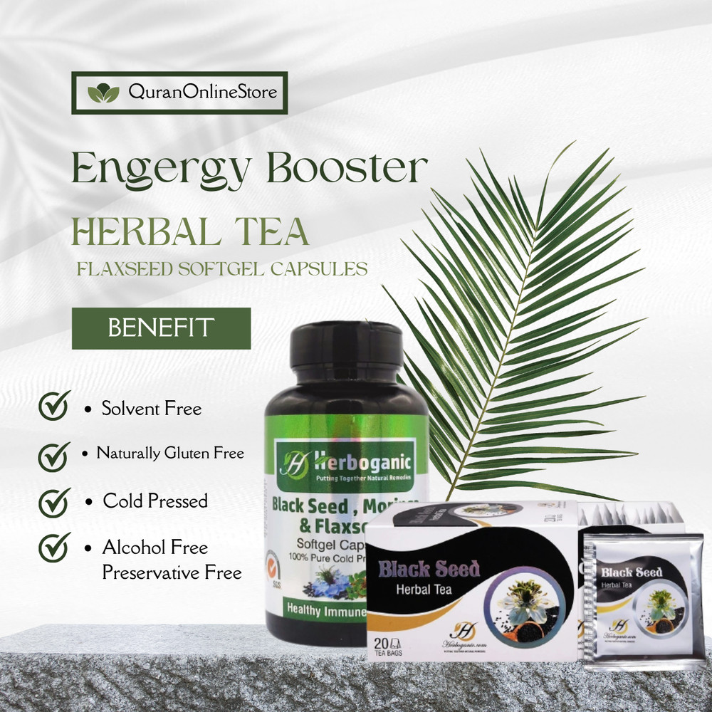 Black Seed, Moringa & Flaxseed Softgel Capsules + Herbal Tea Combo Pack