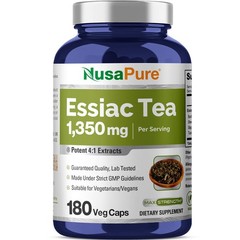 NusaPure Essiac Tea 1350 mg 180 Veggie Caps 180 Count (Pack of 1)