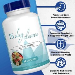 Advanced Gut Health Colon Support Immunity 15 Day Cleanse Detox 30 Capsules