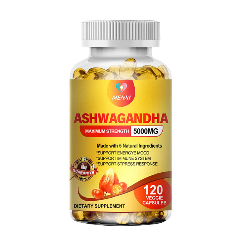 Ashwagandha 5000Mg Capsules with Black Pepper & Ginger High Strength Extract