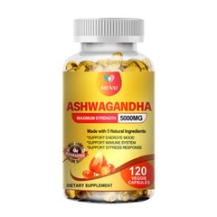 Ashwagandha 5000Mg Capsules with Black Pepper & Ginger High Strength Extract