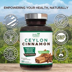 Pure Cinnamon Capsules, True Sri Lanka Certified Organic Ceylon Cinnamon Pills