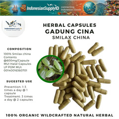 [idHerb] 100-500 CAPSULES Gadung Cina Smilax China Organic WildCrafted