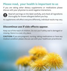 USDA Organic Dandelion Root Extract – High Potency 10:1 60 Count (Pack of 1)