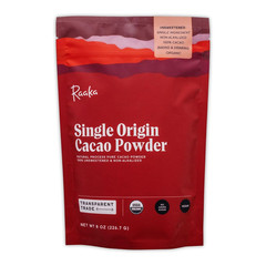 Organic Cacao Powder – Unsweetened, Non-Alkalized, 8Oz Resealable Bag | Single O