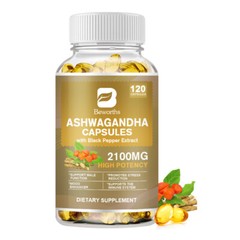 Organic Ashwagandha Capsules High Quality Dietary Supplement,120 Veg Softgels