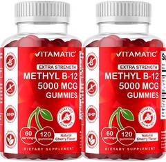 2 Pack- Vitamatic Extra Strength Vitamin B12 5000 mcg Gummies – 120 Count