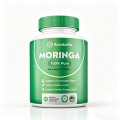 Moringa Capsules 100% Pure Moringa Leaf Powder 60 Count Energy Sleep Support