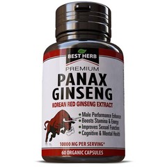 Pure Korean Red Panax Ginseng Root Extract Organic Supplement Pills 1000mg