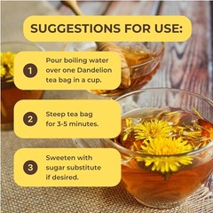 Dandelion Tea (Diente de León) – 25 Tea Bags of All-Natural Dandelion from Peru
