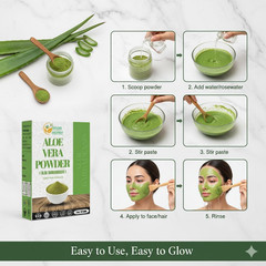 Aloe Vera Powder for Hair Growth, Skincare, Haircare, Moisturizing, and Soothing