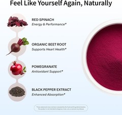 Organic Beet Root Powder Mix Berry Supplement for Circulation Energy