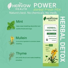 6X Natural Herbal Diffuser with Mullein Thyme Mint for Lung Health and Fresh Air