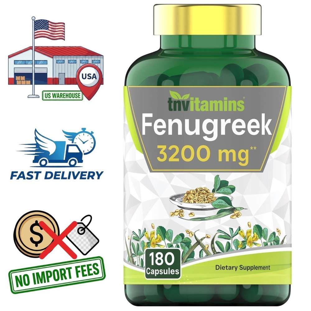 Fenugreek Seed Extract Powder 3200mg 180 Capsules | 6 Month Supply