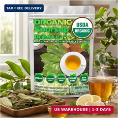 HERB DTQ 100% Organic Soursop Graviola Whole Dried Leaves Tea, 260+ Ct, USDA 100