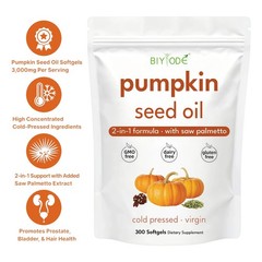Seed Pumpkin Oil 3000mg w/Saw Palmetto 300 Softgels + Magnesium Complex 90 caps