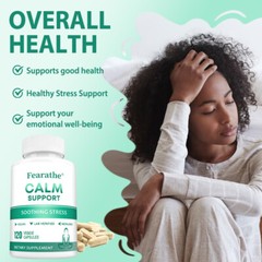 Calm Support Supplement Soothing Stress Emotional Well-Being 120 Veggie Capsules