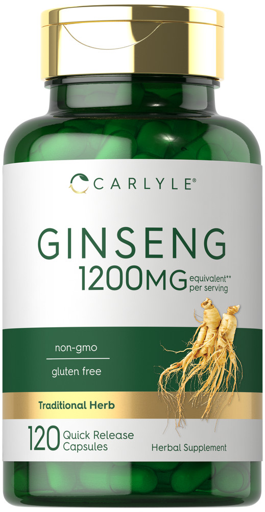 Ginseng Capsules 1200mg | 120 Count | Non-GMO, Gluten Free | by Carlyle