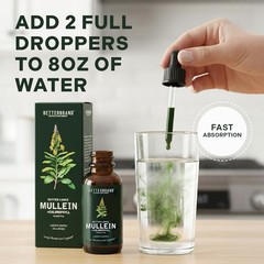 Mullein Drops Tincture for Lung Detox – Alcohol-Free Respiratory Support, 1 Mont