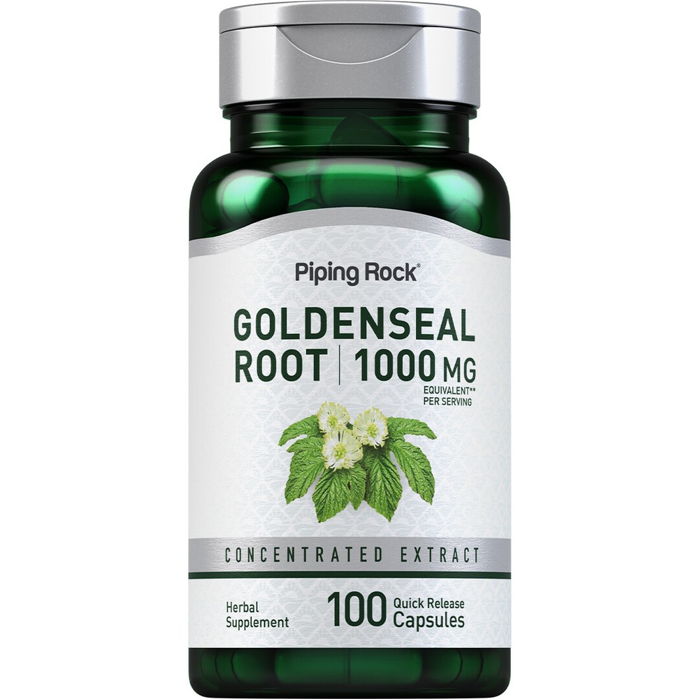 Goldenseal Root Capsules 1000mg | 100 Capsules | Non-GMO | by Piping Rock