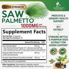 Saw Palmetto for Men 1000MG – Stinging Nettle and Pumpkin Seed Extract Prostate