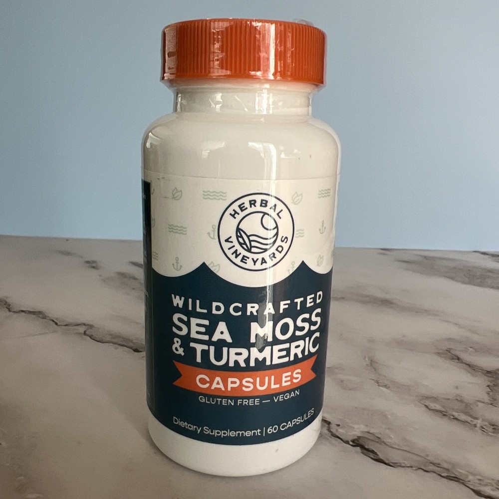 New Herbal Vineyards Wildcrafted Sea Moss & Turmeric 60 Capsules