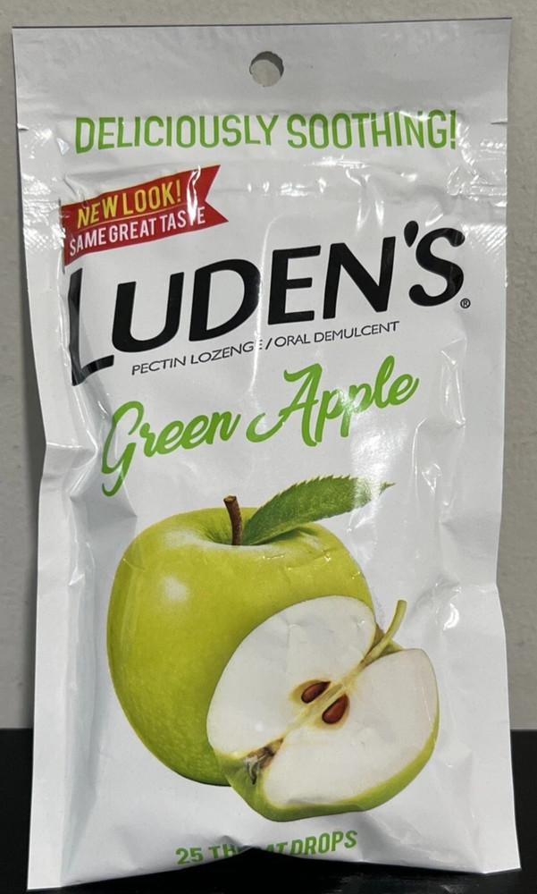1 Bag Luden’s Ludens Green Apple Flavor Throat Drops 25 Count- SEALED
